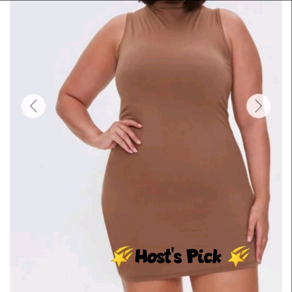 NWT Mocha Sleeveless Bodycon Dress Size 2X - Picture 2 of 5